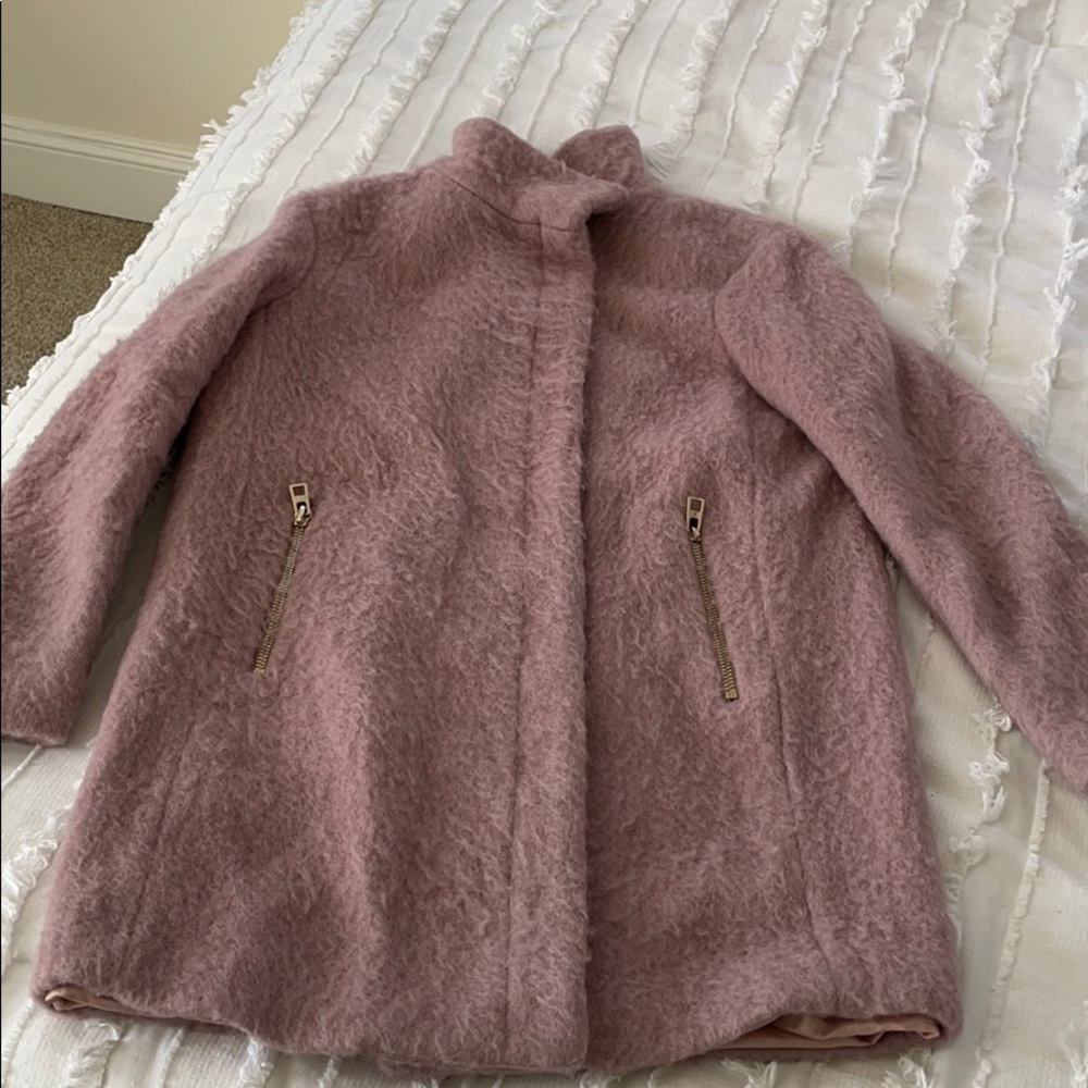 Textured Funnel-Neck Coat